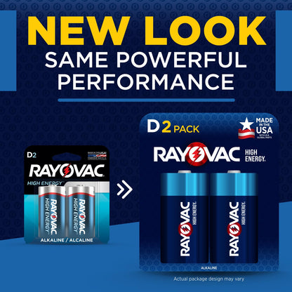 Rayovac High Energy D Batteries (12 Pack), Alkaline D Cell Batteries