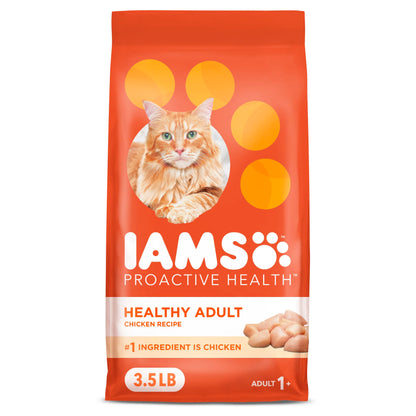 IAMS Proactive Health Adult Healthy Dry Cat Food with Chicken, 3.5 lb. Bag