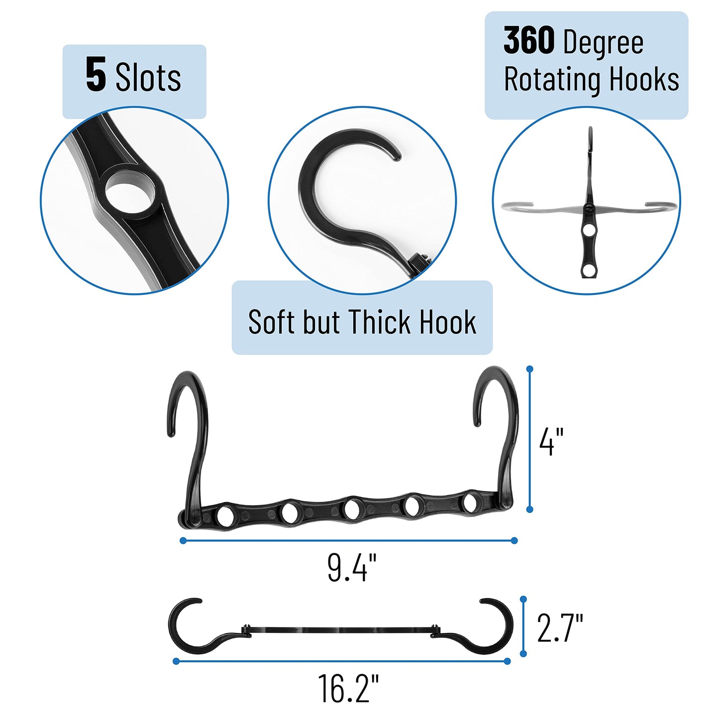 Mr. Pen- Space Saving Hangers, Black, 8 Pack, Clothes Organizers, Shirt Hangers, Magic Closet Space Savers, Back to School Supplies