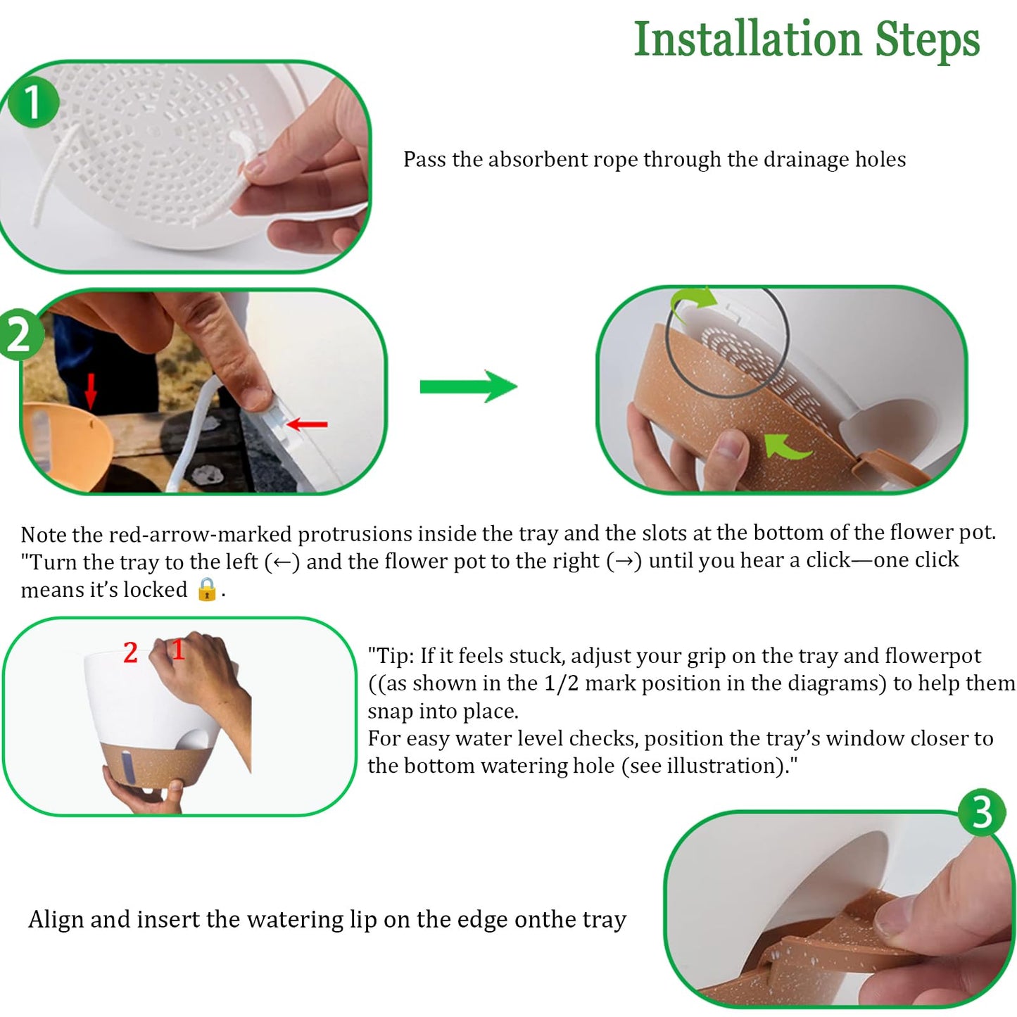 10 Inch Hanging Planters for Indoor Plants & Outdoor - 2 Pack Self-Watering Hanging Pots with Drainage Holes, Visual Reservoir, 2 Hangers - Self-Watering Hanging Baskets Flower Pots