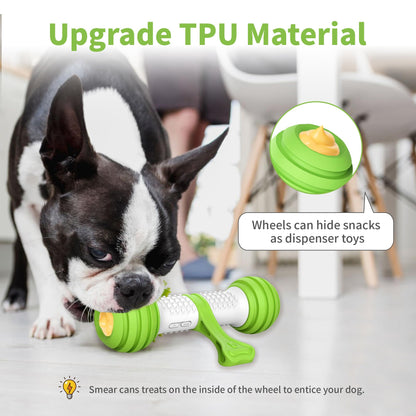 PETGEEK Interactive Dog Toys, Motion Activated Electronic Dog Toy Interactive Dog Bone Toys for Medium Large Dogs, USB Rechargeable Automatic Dog Toy for Boredom and Stimulating (Green)