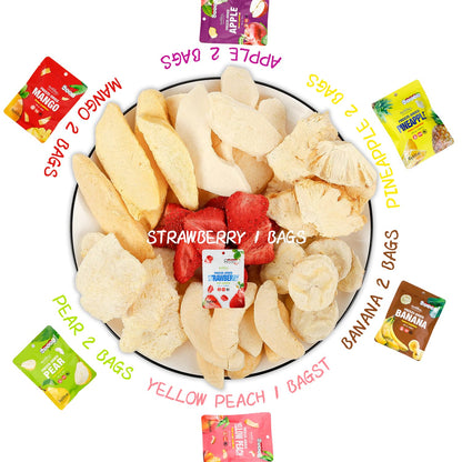 ONETANG Freeze-Dried Mixed Fruit, 12 Pack Single-Serve Pack, Non GMO, Kosher, No Add Sugar, Gluten free, Vegan, Holiday Gifts, Healthy Snack 0.35 Oz
