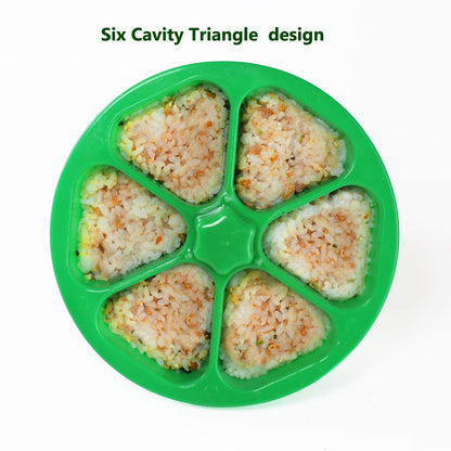 6 Cavity Triangle Sushi Mold Onigiri Rice Ball Press Maker Non-stick Sushi Maker Tools For Seaweed Cilantro Rice Balls