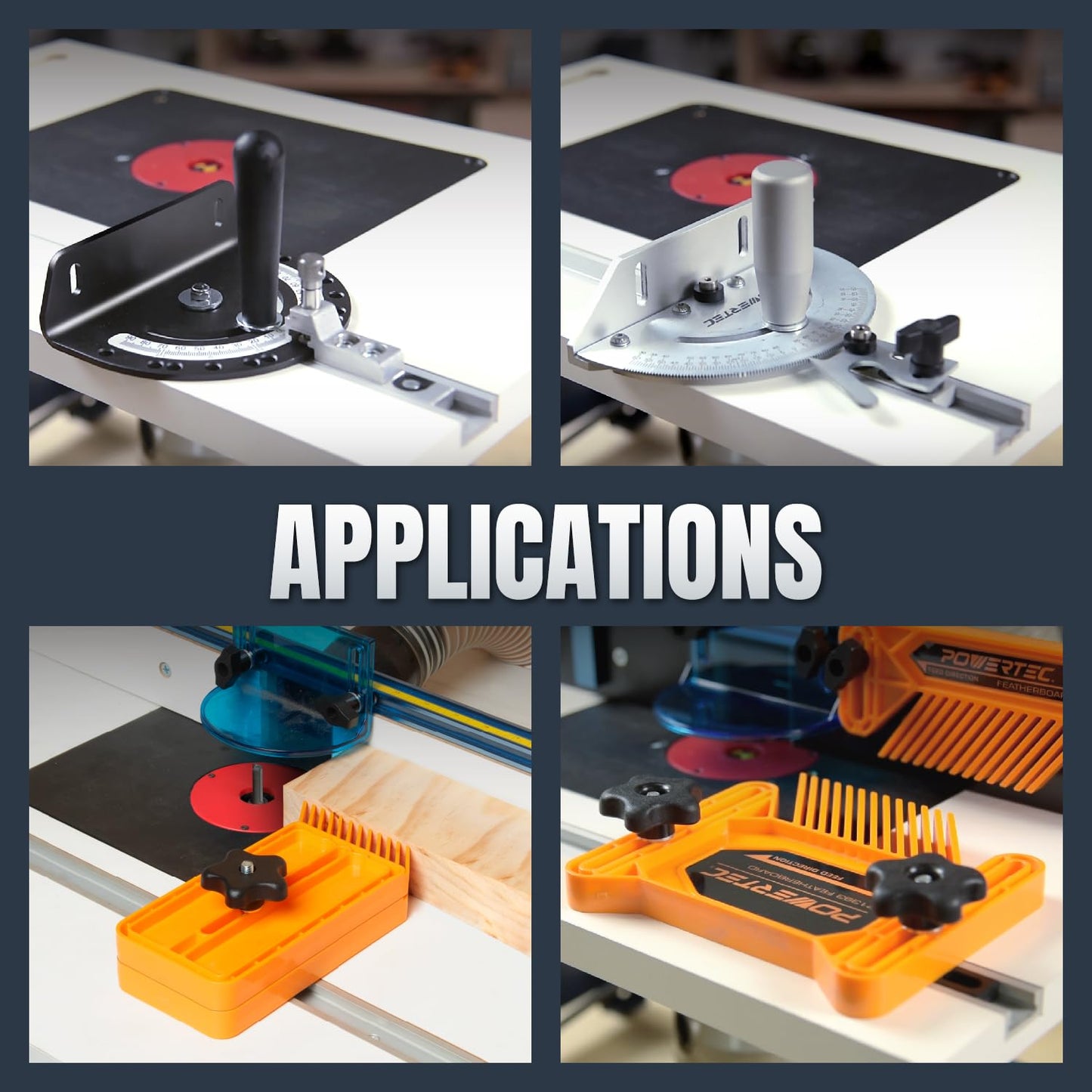 POWERTEC 48" Miter T Track for Router Table, Works With Table Saw Sled, Miter Gauge, Featherboard, Miter Bar, and other T Track Accessories for woodworking, 2PK (71167-P2)