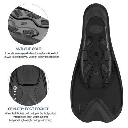 FYJS Short Swim Fins with Comfortable Full Foot Pocket Travel-Size for Snorkeling and Scuba Diving