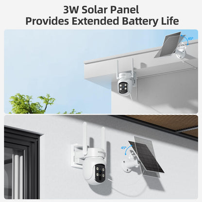 KCSNYO 4MP Solar Camera Outdoor Wireless, Add-On Camera Work with Homebass, Add-On Cameras Also can Used Independently, Cameras for Home Security, Color Night Vision, WiFi 6, PIR, SD Card, Cloud