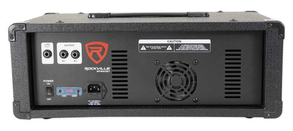 Rockville RPM80BT 2400W Powered 8 Channel Mixer/Amplifier, Bluetooth, EQ, Reverb/Delay, USB, Phantom Power, for Live Sound and Studio Use