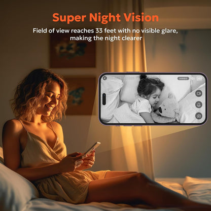 owltron Indoor Security Camera, 2K Cameras for Home Security with Motion Detection, Pet Cam & Baby Monitor with Night Vision, 2.4 GHz WiFi Two-Way Talk, Cloud/SD Storage, Works with Alexa