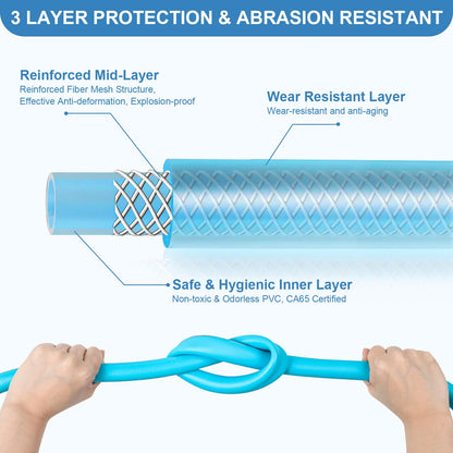 Gociean 25ft Upgraded RV Water Hose with Storage Straps, 5/8" RV Drinking Water Hose, Leak Free and Anti-Kink Design, Camper Fresh Water Garden Hose for RV, Camper, Truck and Car