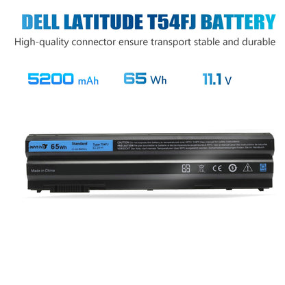 NATNO T54FJ 8858x Laptop Battery for Dell Latitude E6420 E6430 E6440 E6520 E6530 E6540 E5520 E5530 E5420 E5430, Inspiron 17r-7720 17r-se-7720 17r-5720 15r-5520 15r-7520 [65Wh 11.1V 6 Cell]
