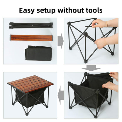 ROCK CLOUD Portable Camping Table Ultralight Aluminum Camp Table Folding Compact Beach Table with Storage Bag for Camping Hiking Backpacking Outdoor Picnic(Reinforced Frame-Small)