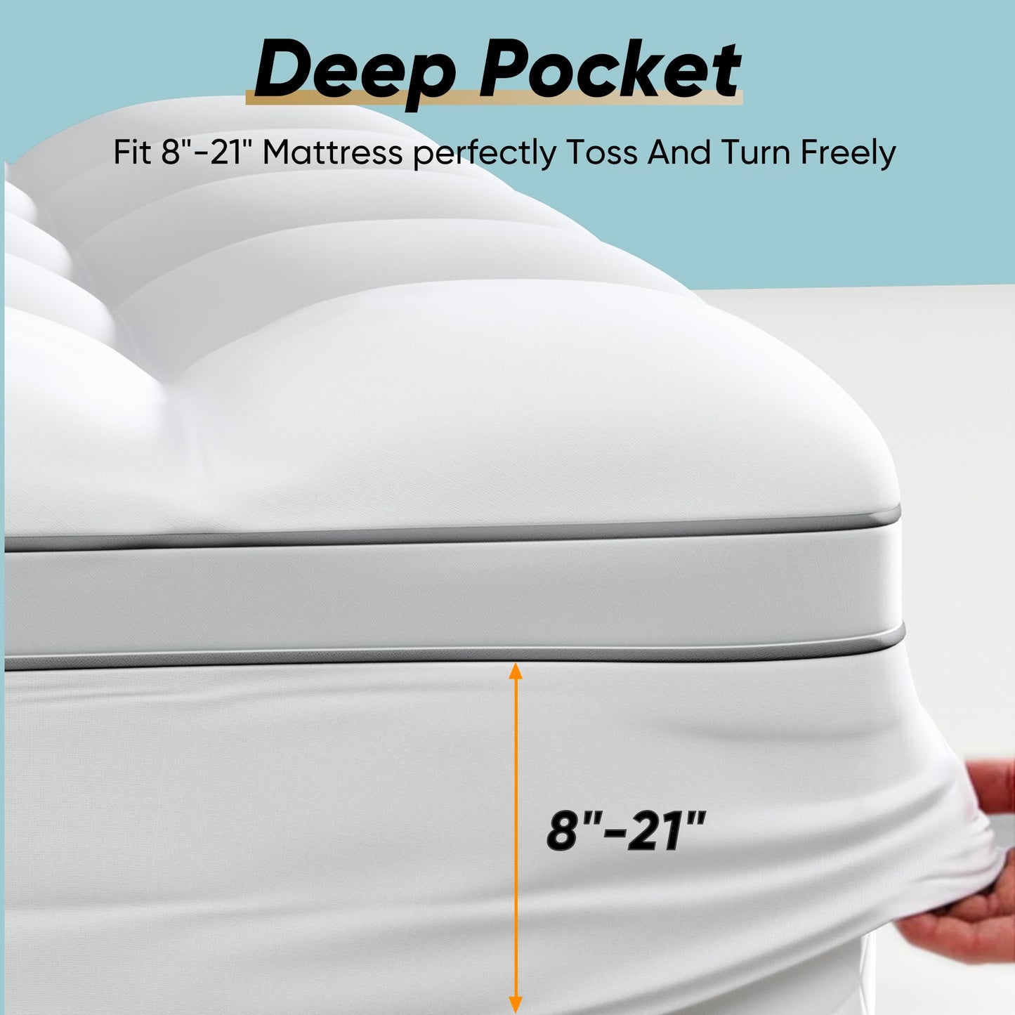 Memory Foam Mattress Topper Twin Size, Dual Layer 4 Inch Mattress Pad,2 Inch Gel Memory Foam Plus 2 Inch Pillow Top Cover with 8-21 Inch Deep Pocket