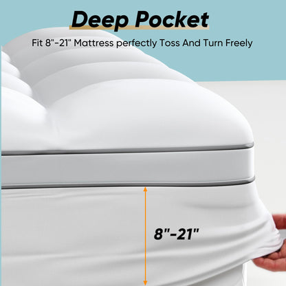 Memory Foam Mattress Topper Twin Size, Dual Layer 4 Inch Mattress Pad,2 Inch Gel Memory Foam Plus 2 Inch Pillow Top Cover with 8-21 Inch Deep Pocket
