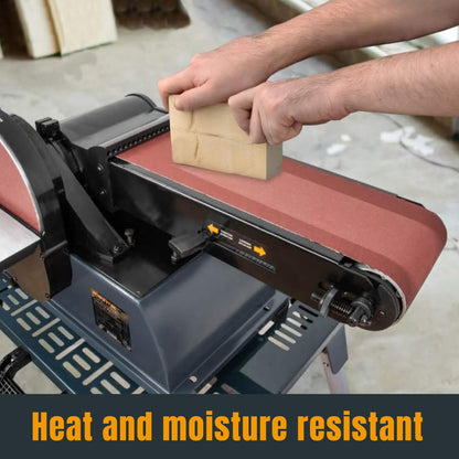 POWERTEC 6 x 48 Inch Sanding Belts, 10PK, 80 Grit Aluminum Oxide Belt Sander Sanding Belt for Bench Belt Sander, Wood & Paint Sanding, Metal Polishing (110530)