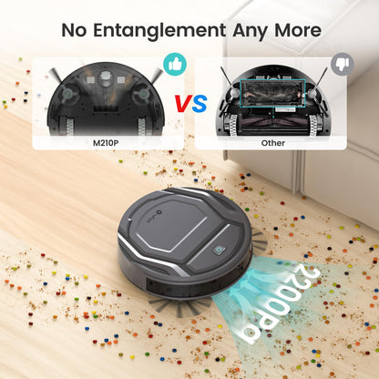 Lefant Robot Vacuum Cleaner M210 Pro,Slim,Quiet,2200Pa Suction,120 Min Self-Charging Robotic Vacuums, Freemove 3.0,WiFi/APP/Alexa,6 Cleaning Modes Ideal for Hard Floors Pet Hair Low Carpet,Gray