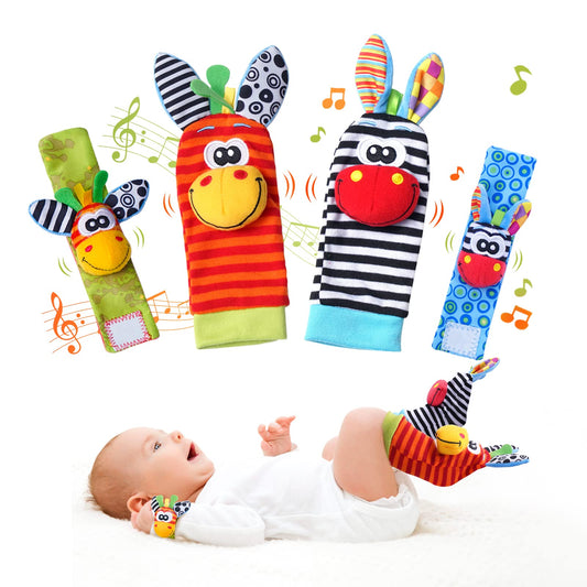 PHEZAPA Baby Toys 0-6 Months, Wrist Rattles Foot Finder Socks Set, Infant Rattle Socks and rattles Wrist, Soft Newborn Sensory Toys,Infant Wrist Rattles for Babies 0-6 Months,Baby Gifts 6-12 Months