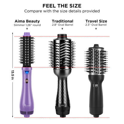 Hot Air Brush, Aima Beauty Salon One-Step Hair Dryer and Volumizer, 4-in-1 Hair Dryer Brush, Hair Styling Tools, Purple-Round