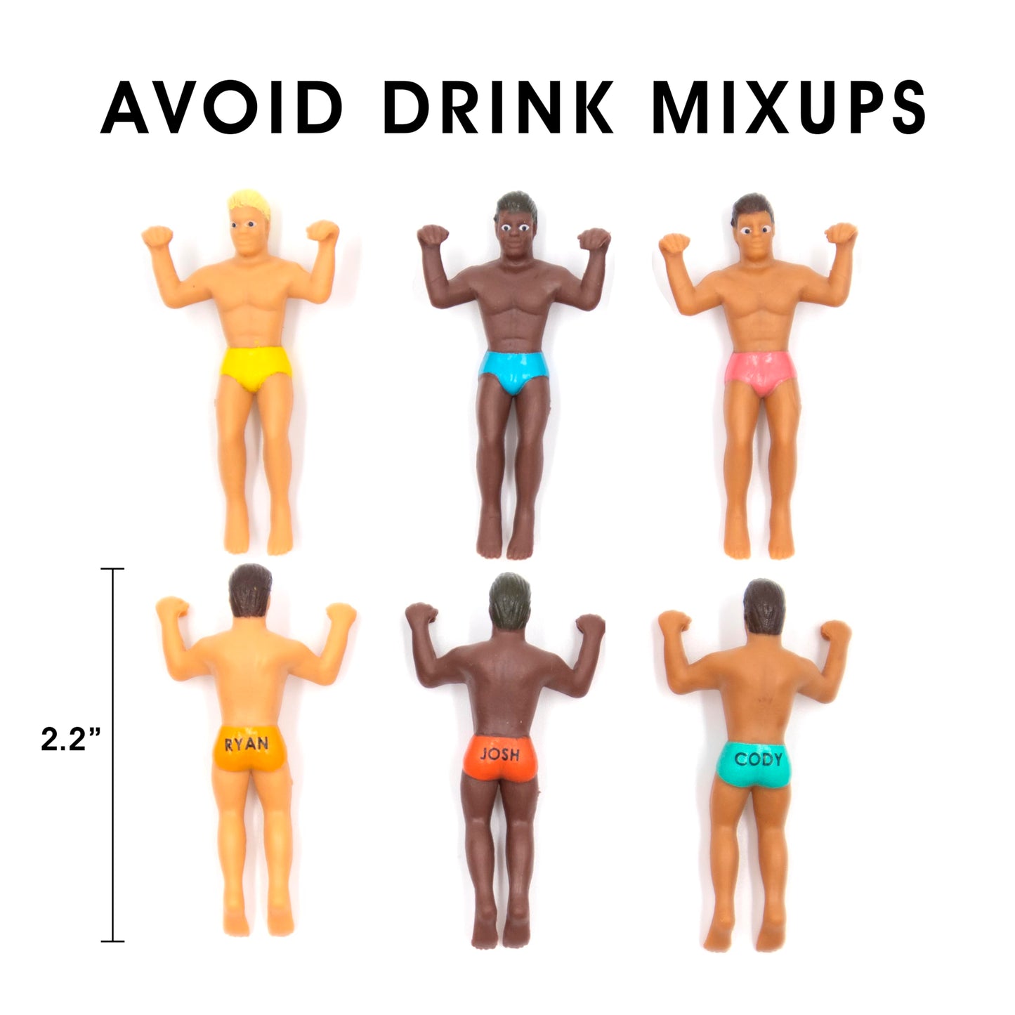 NPW Drinking Buddies Drink Markers, Wine Glass Charms for Parties - Bachelorette, Girls' Nights, Family Get Together & More, Novelty Gifts (6 Count)