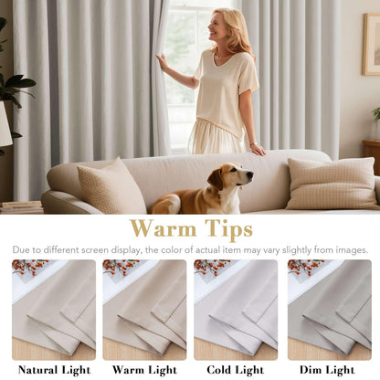 H.VERSAILTEX Blackout Curtains for Bedroom Thermal Insulated Room Darkening Living Room Curtains 63 Inch Long Grommet Privacy Protection Window Curtain Panels/Drapes for Nursery,2 Panels,Ivory/Cream