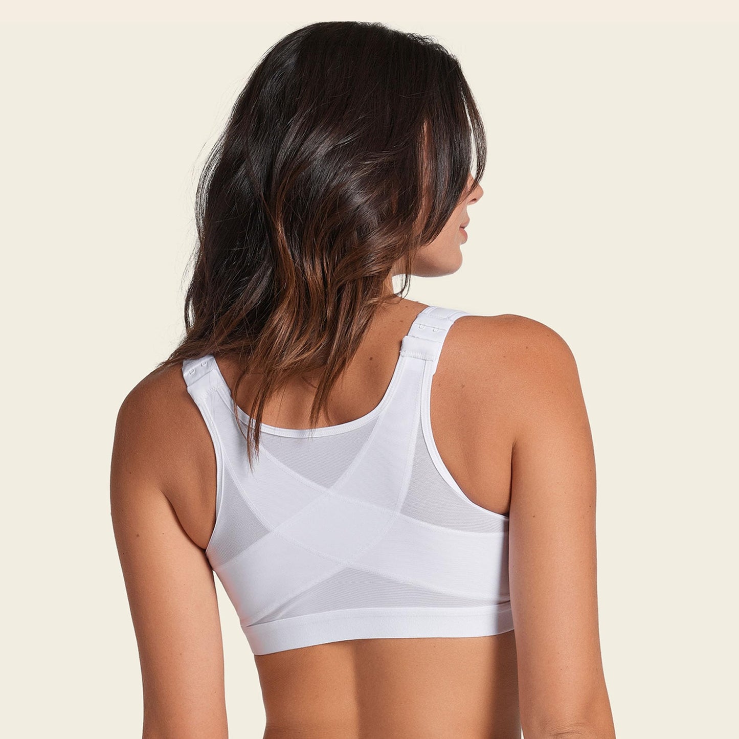 Leonisa Women's Posture Corrector Wireless Back Support Bra, White, 40C