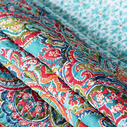 NEWLAKE Quilted Throw Blanket for Bed Couch Sofa, European Gorgeous Floral, 60X78 Inch