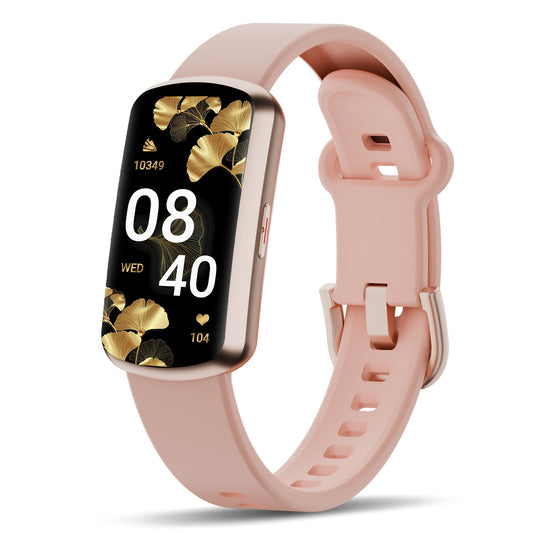 Health Fitness Tracker, Smart Watch with 24/7 Heart Rate and Blood Pressure Monitor, Activity Tracker with Blood Oxygen, 120 Sport Mode Waterproof Sleep Tracker for Women Men (Pink)