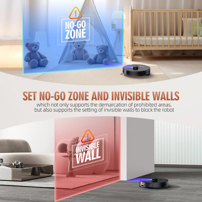 Loorow 3-in-1 Robot Vacuum and Mop Combo, Self Emptying Station for 60 Days, Robotic Vacuum Cleaner with LiDAR Navigation & Max Strong 4500Pa Suction, WiFi/App/Alexa Self-Charging Replaceable Dust Bag