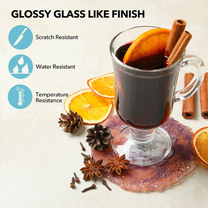 JANCHUN Epoxy Resin Kit,Coating and Coaster Molds for Resin Casting with Gold Flakes Color Pigments,Art Epoxy Resin Crystal Clear for Art,Crafts,Jewelry,DIY,Tumbler,River Table