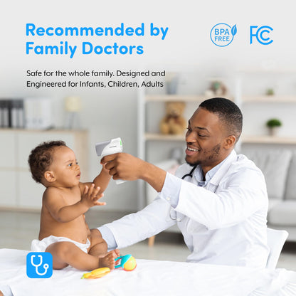 Medical Grade FSA-HSA Eligible Heavy Duty Touchless Infrared Forehead Thermometer, for Adults & Baby Digital Thermometer Gun, 1s Instant Results