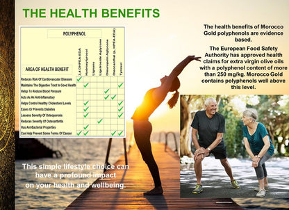 Morocco Gold New Harvest Extra Virgin Olive Oil Early Harvest – Cold Pressed – Polyphenol Rich 652mg/kg EVOO Fresh Harvest Pure and Natural. 500ml/17 Fl Oz