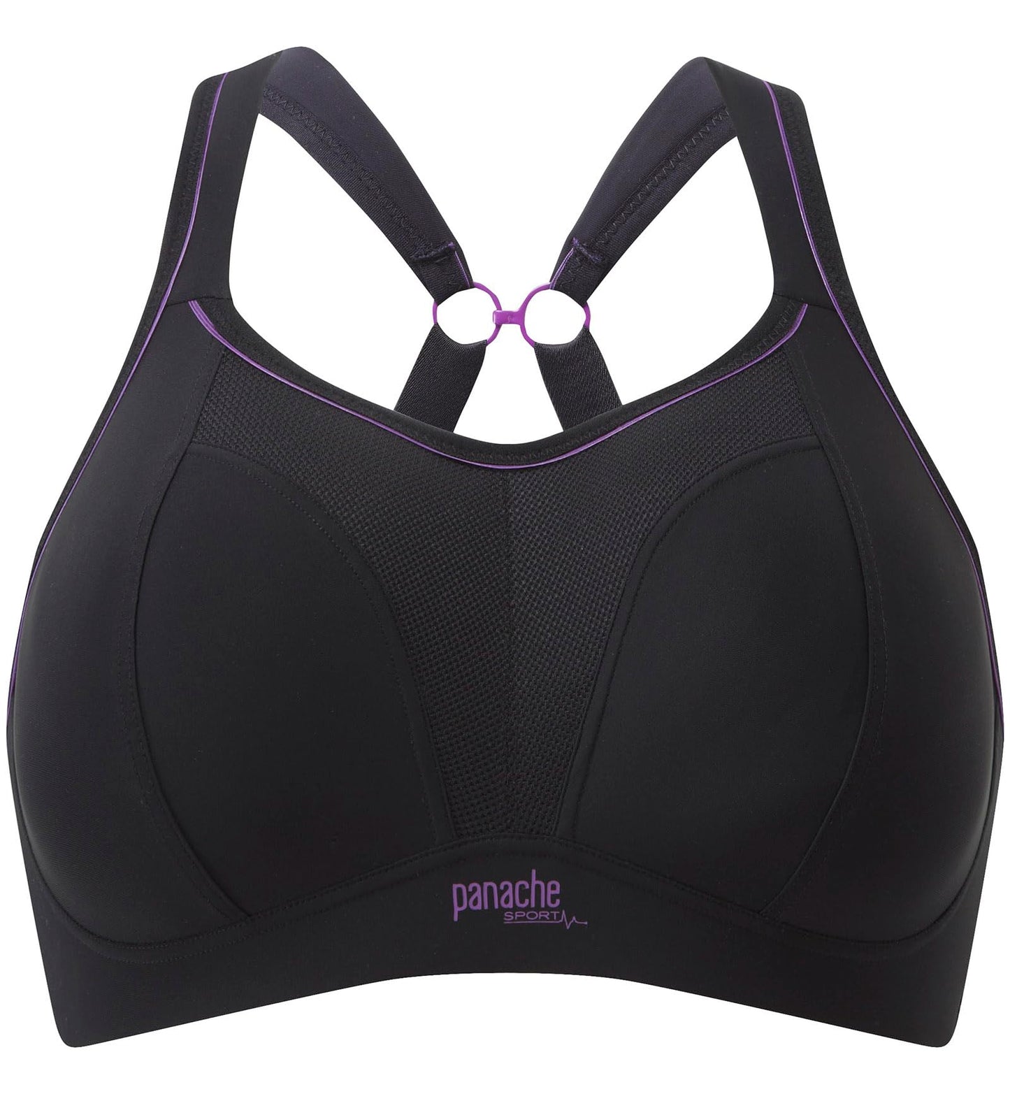 Panache Women's Plus-Size Non Wired Sports Bra, Black, 32E