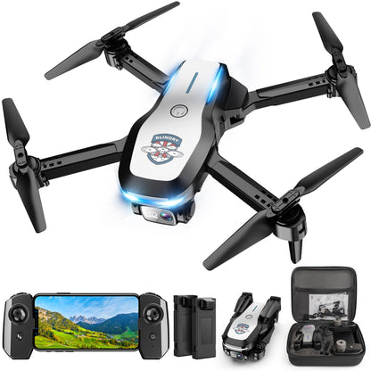 Drone with Camera 1080P FPV Foldable Drone for Beginners, Mini Drone with Altitude Hold, One Key Take Off/Land, Trajectory Flight, 3D Flip, 3 Speeds, Gravity Control,Toys for Boys Girls