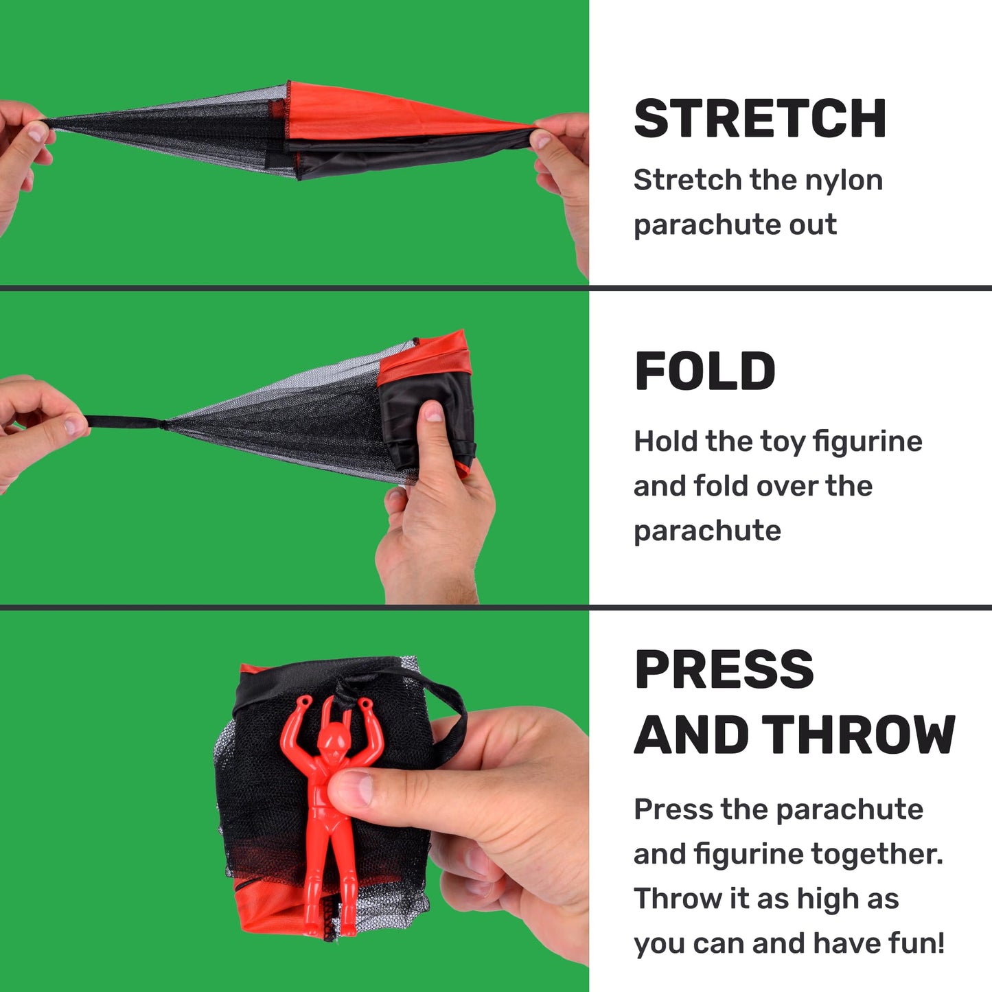 NUTTY TOYS Parachute Toys for Kids - Tangle Free Outdoor Flying Parachute Men, Top Indoor & Outside, 3 4 5 6 7 8 9 10 11 12 Year Old, Best Christmas Stocking Stuffers Idea 2025 Unique Boy & Girl Gifts