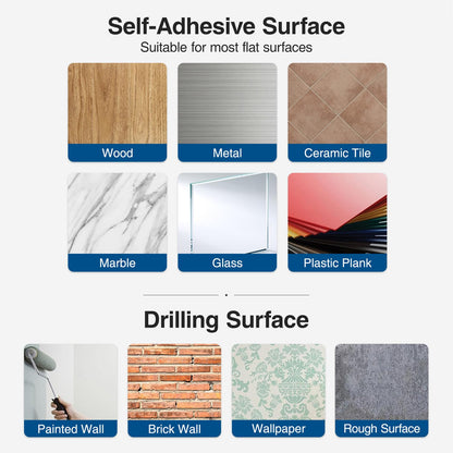 Paper Towel Holder - Self-Adhesive or Drilling, Matte Black Wall Mounted Rack - SUS304 Stainless Steel Kitchen Roll Dispenser Under Cabinet