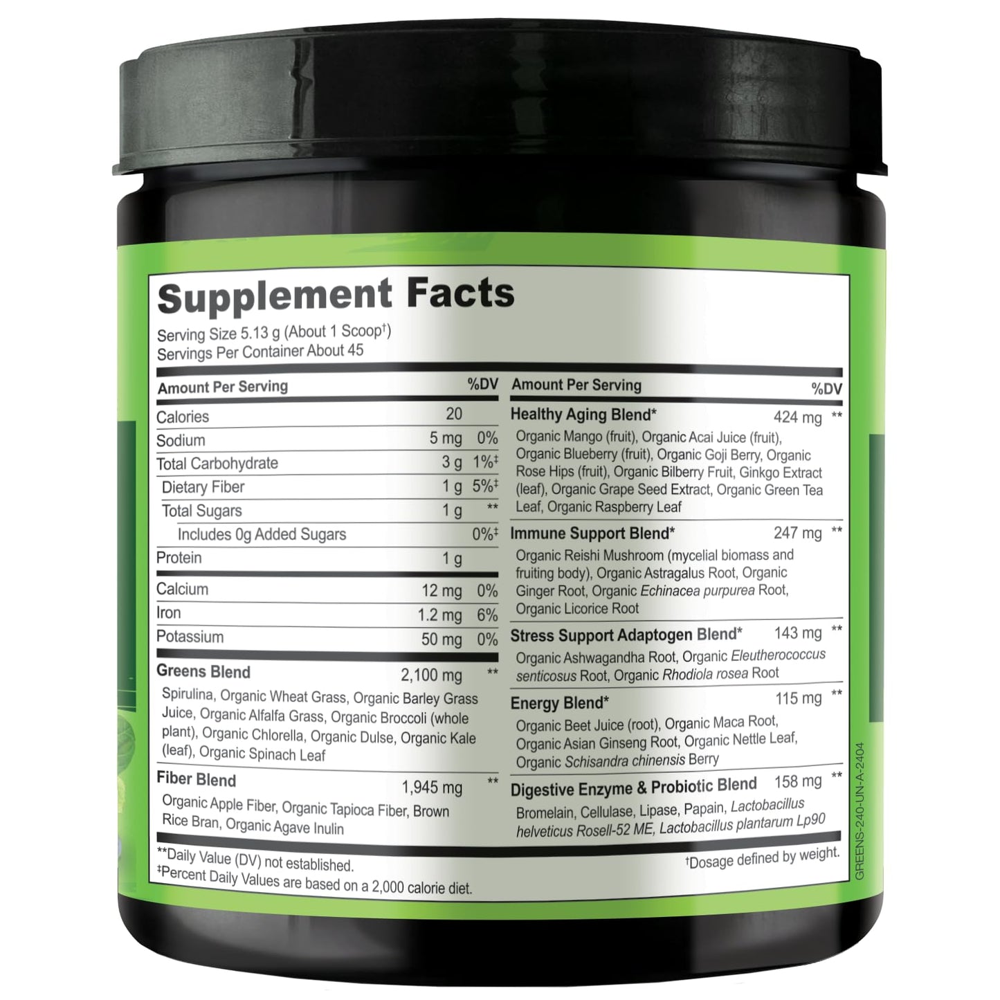 NATURELO Raw Greens Superfood Powder - Unsweetened - Boost Energy, Detox, Enhance Health - Organic Spirulina - Wheat Grass - Whole Food Nutrition from Fruits & Vegetables - 240 Grams