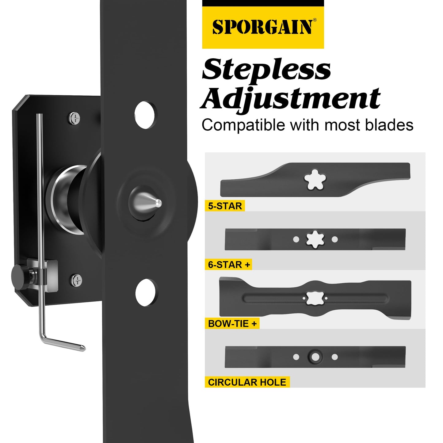 Lawn Mower Blade Sharpener & Lawn Mower Blade Balancer, 15°-45° Adjustable Mower Blade Sharpener and High Precision Magnetic Mower Blade Balancer for Many Types of Mower Blade, Black