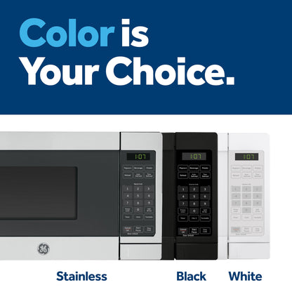 GE GCST07N1WSS Microwave Oven, 700-watt 6 Auto Cooking Settings, Child-Lock Technology, Kitchen Essentials for The Countertop, Dorm Room or Apartment, 0.7 Cu. Ft, Stainless Steel
