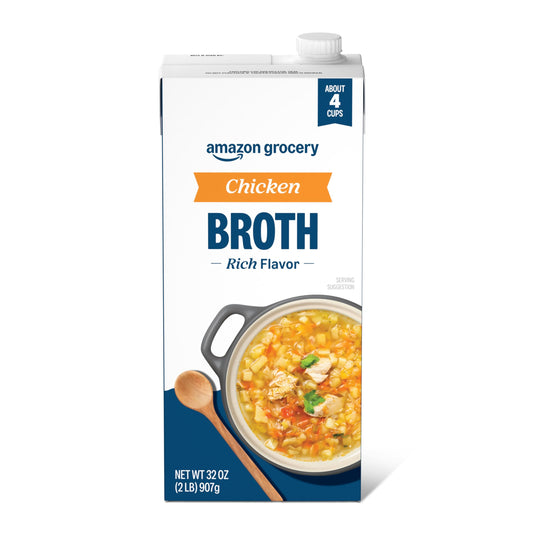 Amazon Grocery, Chicken Broth, 32 Oz (Previously Amazon Fresh, Packaging May Vary)