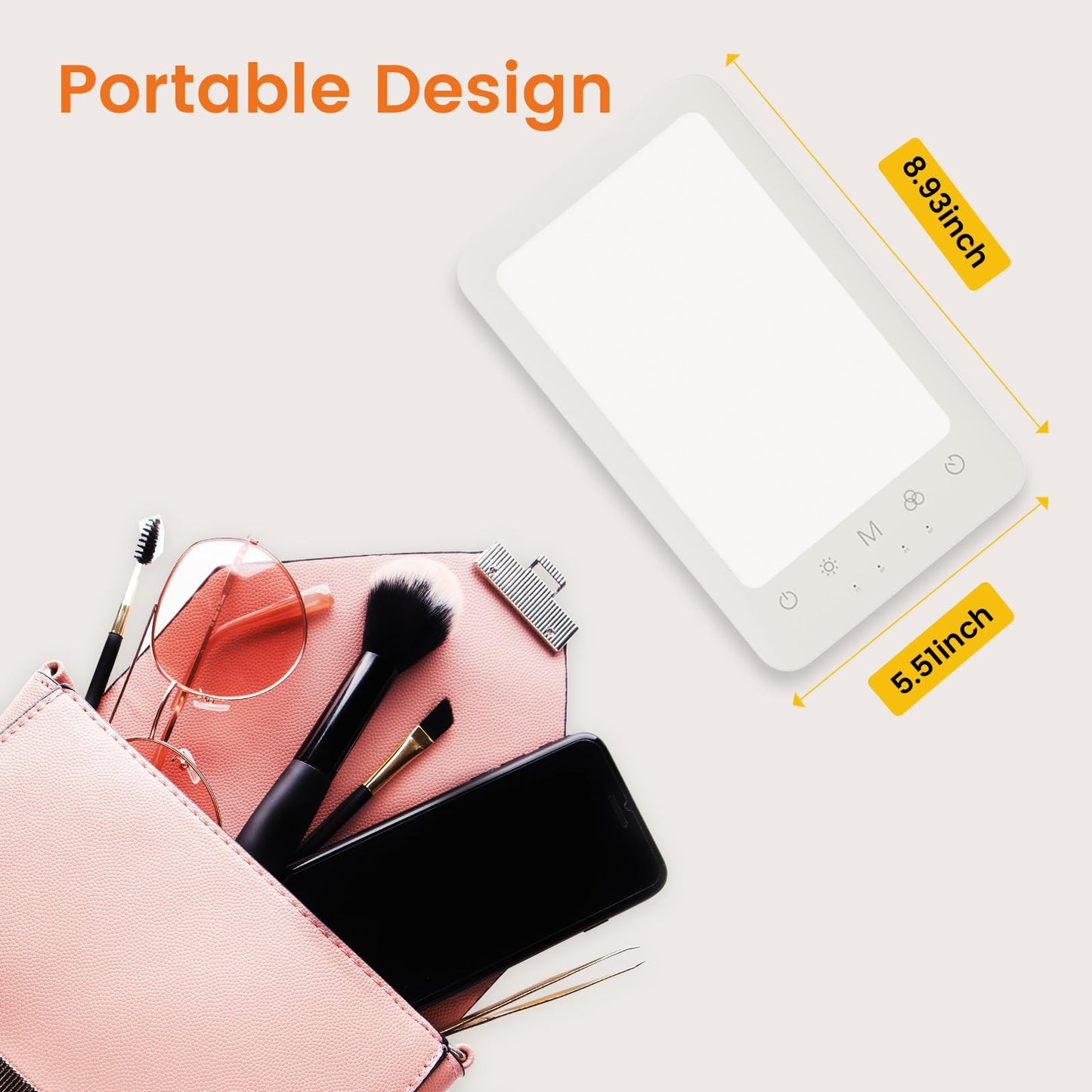 LASTAR Light Therapy Lamp, 10000 Lux Sun Therapy Light with 4 Color Temperature & 11 Colored Lights, Portable Sunlight Lamp with Adjustable Brightness/Timer/Memory