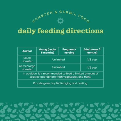 Oxbow Essentials Hamster Food and Gerbil Food, Vitamin & Mineral Rich Daily Diet for Hamsters & Gerbils, Veterinarian Formulated, Small Animal Pet Products, Made in USA, 15 lb Bulk Bag