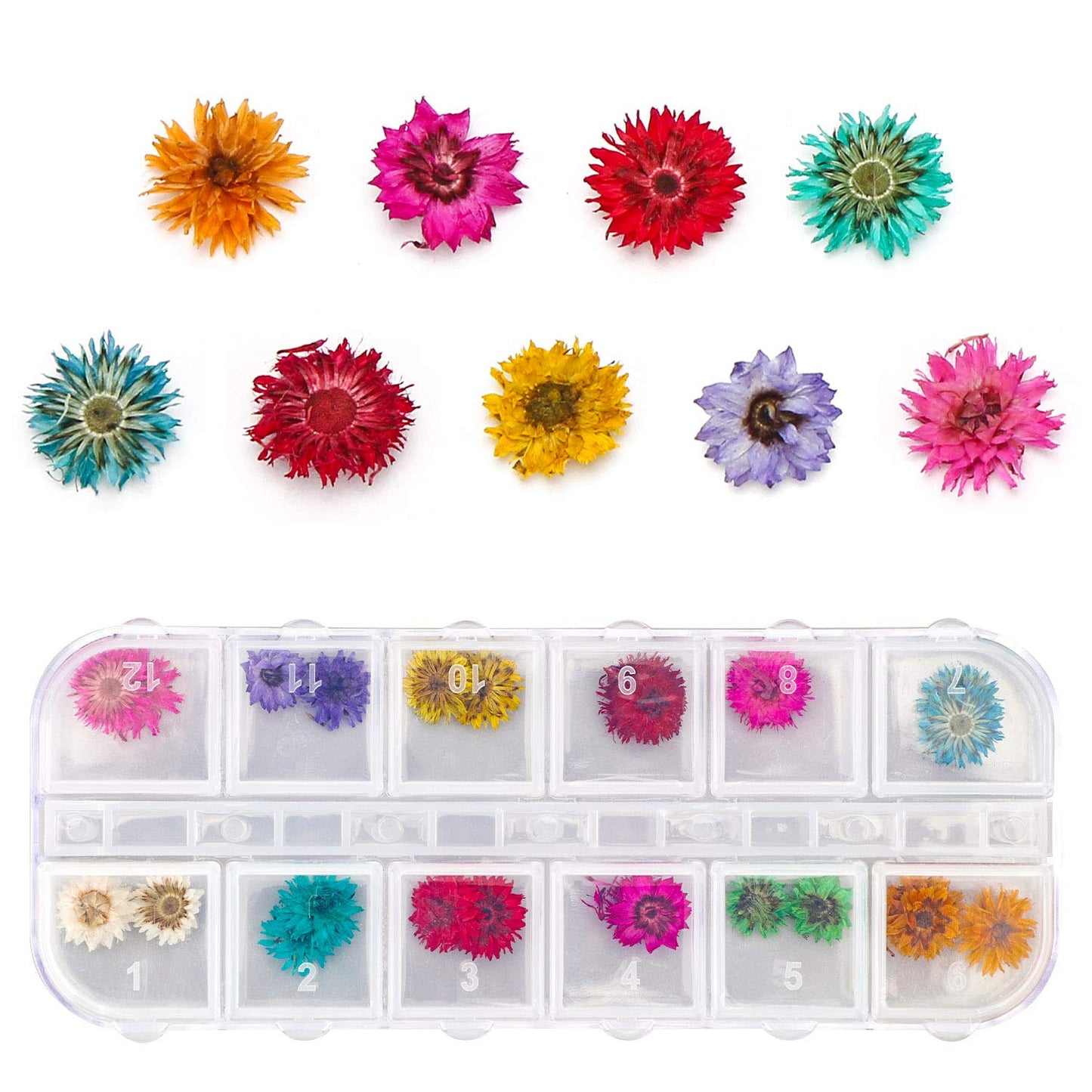 Gartful 4 Boxes Dried Flowers for Resin, 48 Styles Natural 3D Applique Flowers DIY Craft Supplies, Resin Epoxy Casting Fillers for Silicone Molds, Nail Arts, Handmade Projects, Decoration Accessories