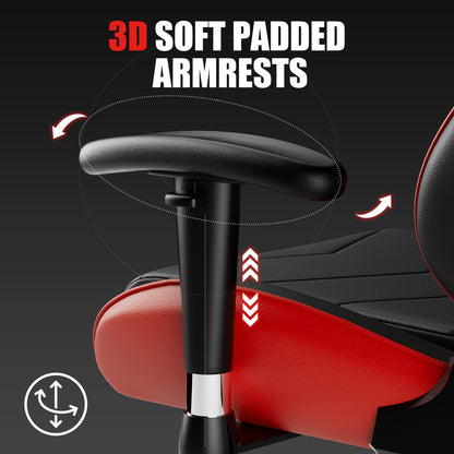 GTRACING Gaming Chair Racing Office Computer Ergonomic Video Game Chair Backrest and Seat Height Adjustable Swivel Recliner with Headrest and Lumbar Pillow Esports Chair (Red)