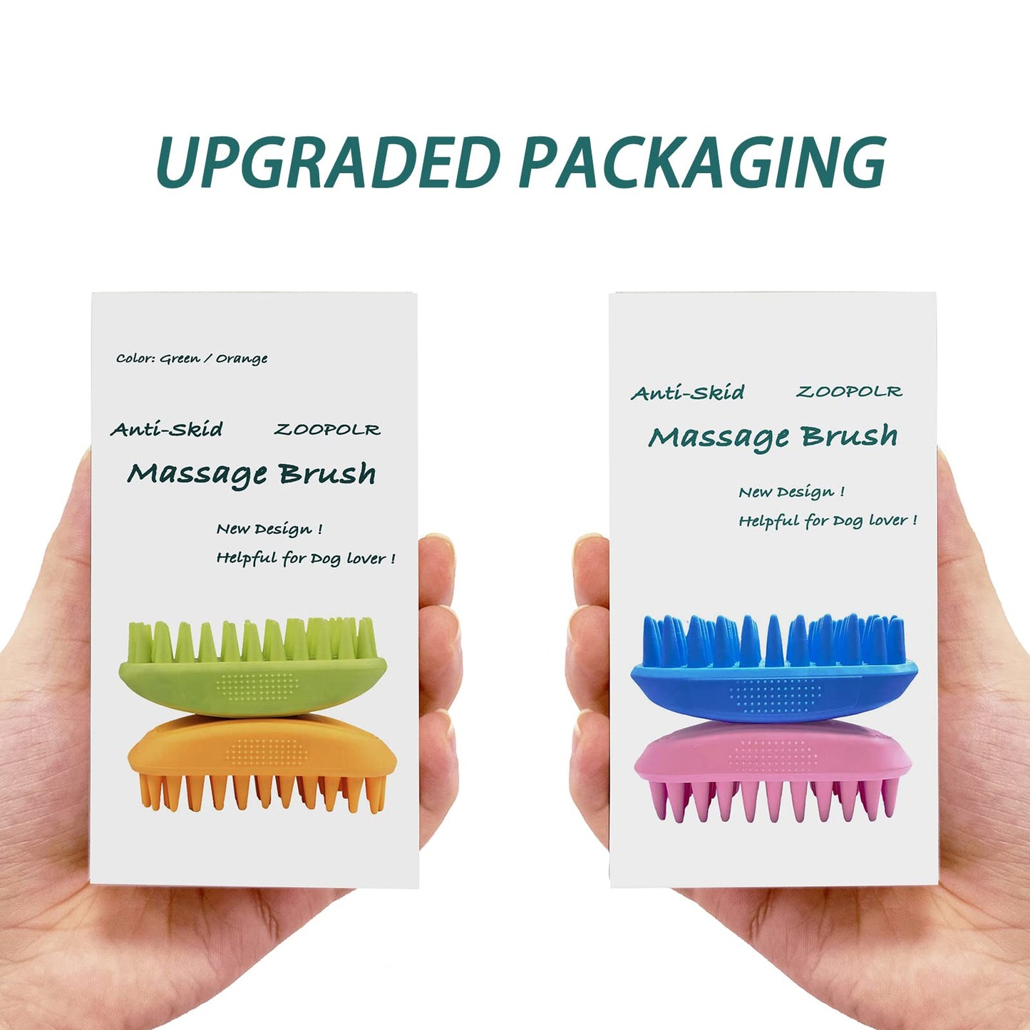 Pet Silicone Shampoo Brush for Long & Short Hair Medium Large Pets Dogs Cats,Shower Wash Curry Brush,Dog hair Products Accessories Dog Back Massage for Long & Short Hair Small Large Pets Dogs(Green)