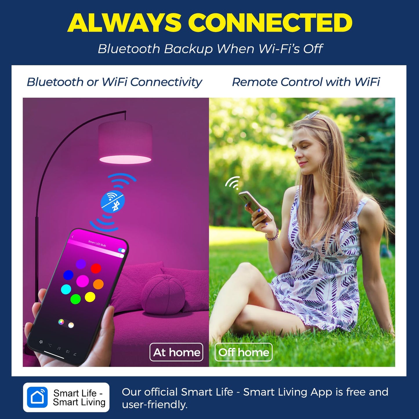 Lightinginside Smart Light Bulb 75W Equivalent, 1100LM 12W RGBCW BR30 E26 Bulb Works with Alexa/Google Home/Smart Life, 2.4G WiFi Bluetooth Recessed Flood LED Bulbs, No Hub Required, ETL Listed, 4PCS