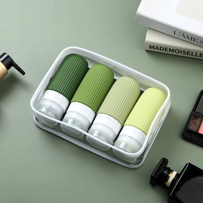 Mrsdry Travel Bottles for Toiletries, Tsa Approved 2oz Travel Bottles, BPA Free Leak Proof Travel Size Toiletry Containers, Refillable Travel Accessories with Toiletry Bag for Shampoo Liquid (4 Pack)