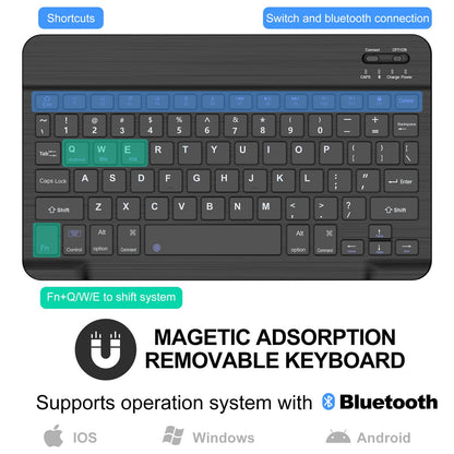 Keyboard Case for Samsung Galaxy Tab A9+ Tablet 11”, Dechatable Keyboard Bluetooth, Smart Cover Galaxy A9 Plus Tablet Case with Keyboard, Leather Folio Case for Tab A9 Plus with Pencil Holder, Black