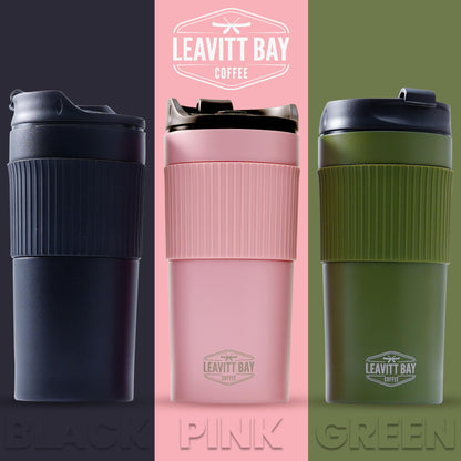 Portable French Press Travel Mug – Insulated Stainless Steel French Press Mug for Hot or Cold Brew – Durable Travel Coffee Maker – On-the-Go Tea & Coffee Maker (Army Green)