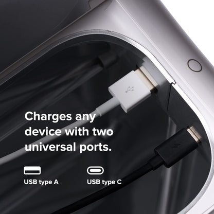 PhoneSoap XL (HomeSoap) UV Llight Sanitizer | 360° UV Sanitizing Box & Charger | Large Capacity | Sanitizes Tablets, Baby Bottles, Remotes, Toys & More (White)