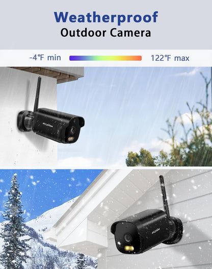 LaView 4K Outdoor Security Cameras,8MP HD Cameras for Home Security with AI Human Detection,IP65 Waterproof,2-Way Talk,Clear Night Vision,2.4G WiFi,SD Card Slot&US Cloud Storage,Work with Alexa(4pcs)