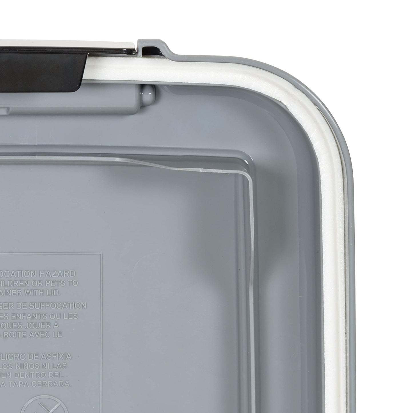 Amazon Basics Airtight Dog Food Storage Container with Scoop and Wheels, 69 QT, Gray